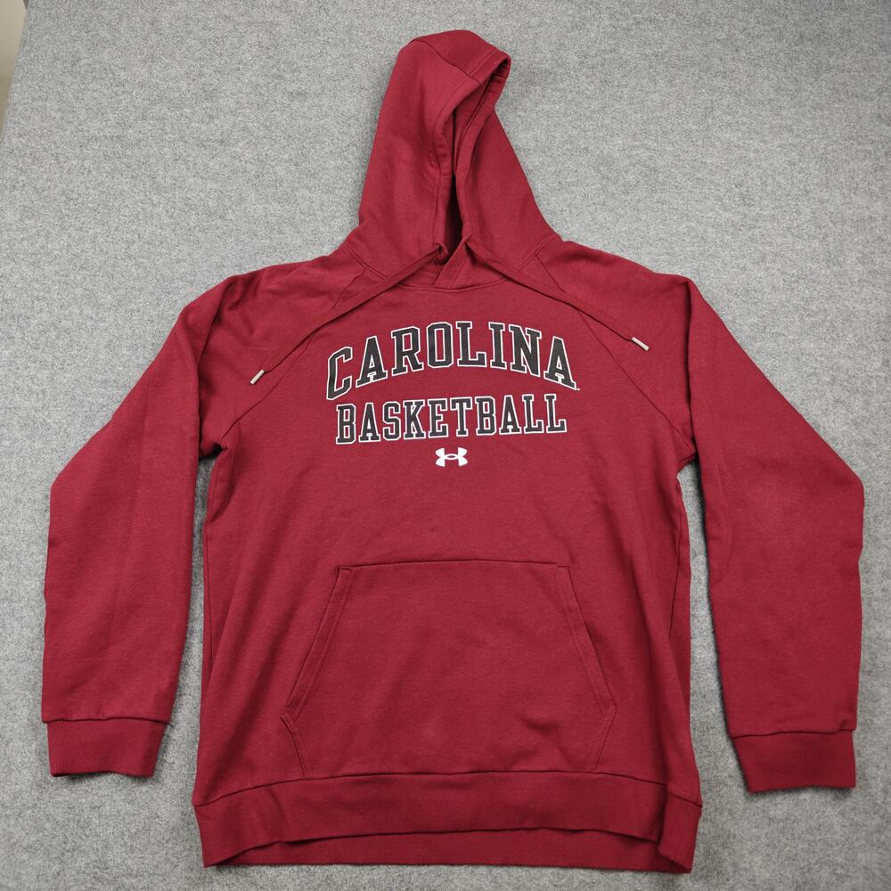 Under Armour Hoodie Mens Large Red Pullover Carolina Basketball Fleece College